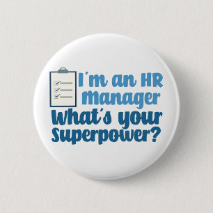Funny Human Resources Superheld Ronde Button 5,7 Cm