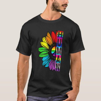 Funny Human Sunflower Lgbt Flag Gay T-shirt