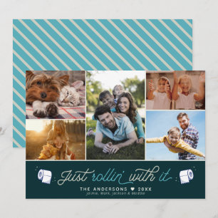 Funny Humor Covid Toilet Paper Photo Collage Feestdagenkaart