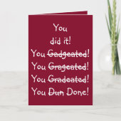 Funny Humor Misspelling Afstuderen Gefeliciteerd Kaart (Voorkant)