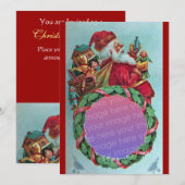 FUNNY, HUMOROUS SANTA  Foto Template Red Kaart (Voorkant / Achterkant)