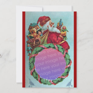 FUNNY, HUMOROUS SANTA  Foto Template Red Kaart