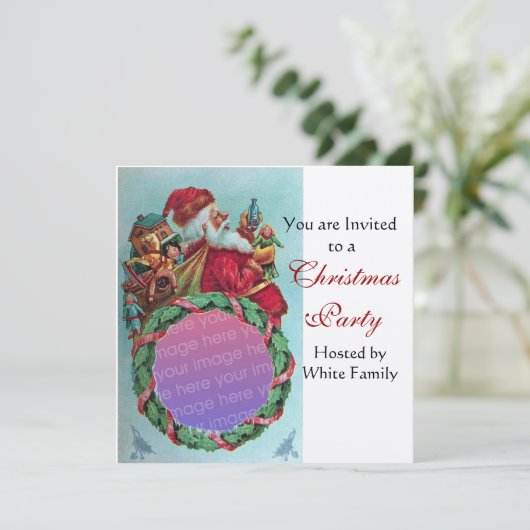 FUNNY, HUMOROUS SANTA -mas foto-sjabloon Kaart (Staand voorkant)