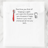 Funny Humour dentaire - autocollant ovale (Sac)