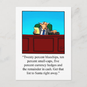 Funny Humour financier Carte postale de Noël