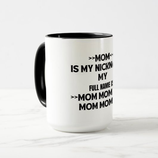 Funny/Humoureus Quote Coffee Mok (zwart en wit) (Voorkant links)