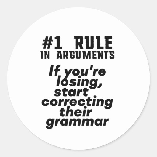 Funny Humoureuze Grammar Quote Engels leraar Ronde Sticker (Voorkant)