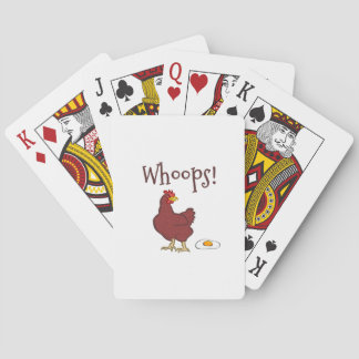 Funny Humoureuze Whoops Chicken Laying Fried Egg Pokerkaarten