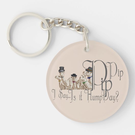 Funny Hump Day Camels in Monocles Sleutelhanger (Voorkant)