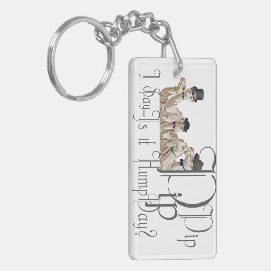 Funny Hump Day Camels in Monocles Sleutelhanger (Voorkant Links)