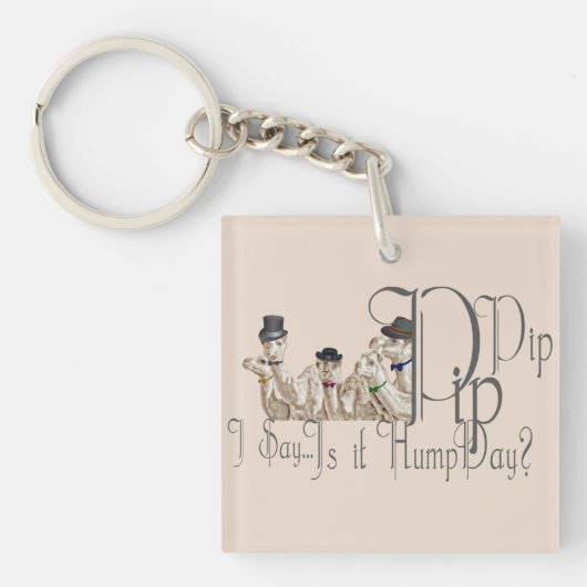 Funny Hump Day Camels in Monocles Sleutelhanger (Voorkant)
