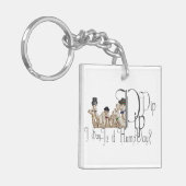 Funny Hump Day Camels in Monocles Sleutelhanger (Voorkant Links)