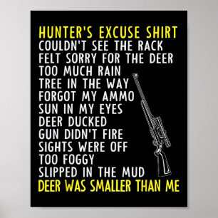 Funny Hunter Excuses - Seizoensjacht - Dad Buck D Poster