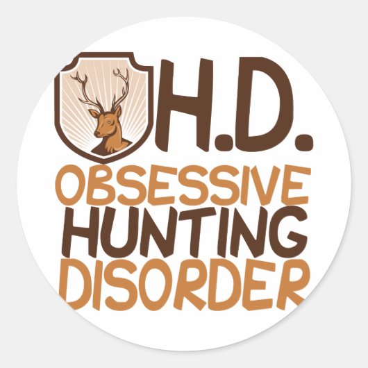Funny Hunting Ronde Sticker (Voorkant)