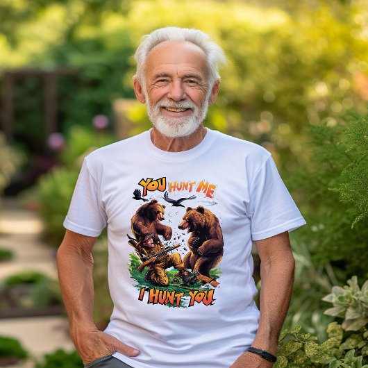 Funny Hunting TEE Shirt Beren Strijd om geweer