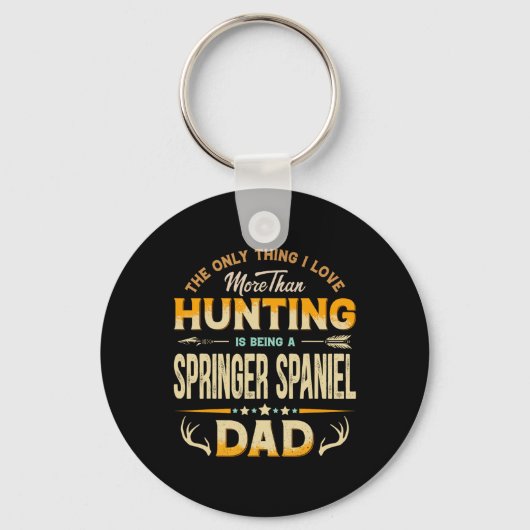 Funny Hunting Vaderdag - Springer Spaniel Papa Sleutelhanger (Voorkant)