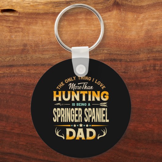 Funny Hunting Vaderdag - Springer Spaniel Papa Sleutelhanger (Voorkant)