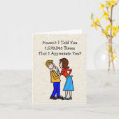 Funny Husband Appreciation Day Exaggeration Card Kaart (Gele Bloem)