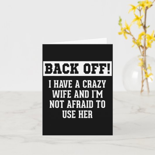 Funny Husband Men, Crazy Wife Sarcastic Husband Kaart (Gele Bloem)