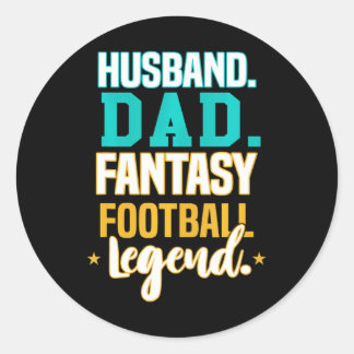 Funny Husband Papa Fantasy Football Legend Vaders Ronde Sticker