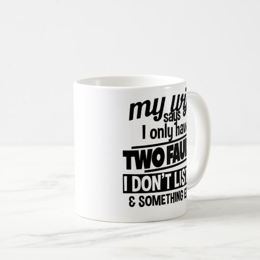 Funny Husband Two Faults Mok Fathers Day (Voorkant rechts)