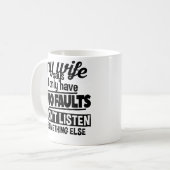 Funny Husband Two Faults Mok Fathers Day (Voorkant links)