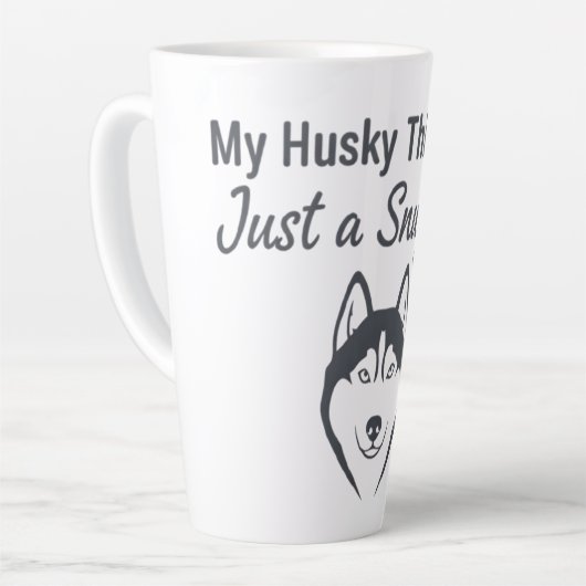 Funny Husky Dog Snuggler Latte Mok (Linkerhoek)