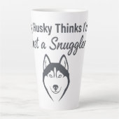 Funny Husky Dog Snuggler Latte Mok (Voorkant)