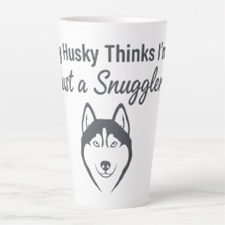 Funny Husky Dog Snuggler Latte Mok