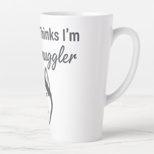 Funny Husky Dog Snuggler Latte Mok (Rechts)