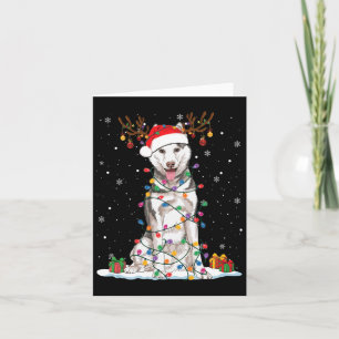 Funny Husky Dog Tree kerstlampjes Pajama Kaart