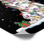 Funny Husky Dog Tree kerstlampjes Pajama Poster (Hoek)