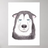Funny Husky Poster Husky Dog Print Funny Dog face (Devant)