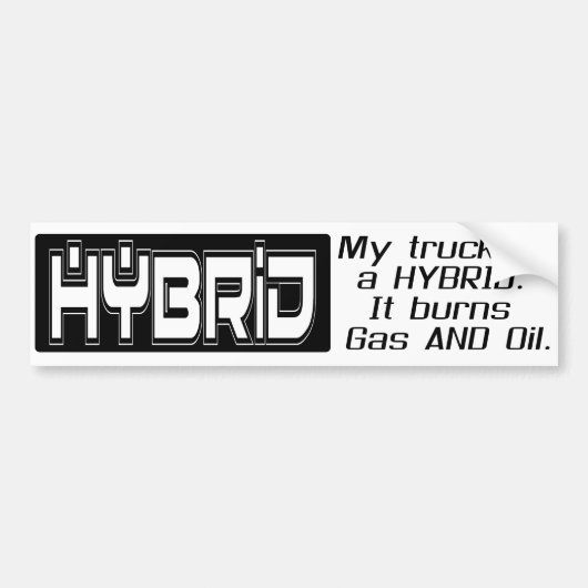 Funny HYBRID TRUCK Bumpersticker (Voorkant)