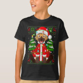 Funny Hyena Christmas Lights Santa Costume Ugly Xm T-shirt (Voorkant)