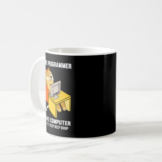 Funny I are Programmer Programmer Coding Nerd Shi Koffiemok (Voorkant links)