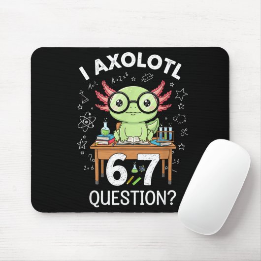 Funny I Axolotl 67 Questions Science Axolotl Boys Muismat (Met muis)