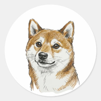 Funny "I Chews You" Shiba Inu Valentine's Day Art Ronde Sticker