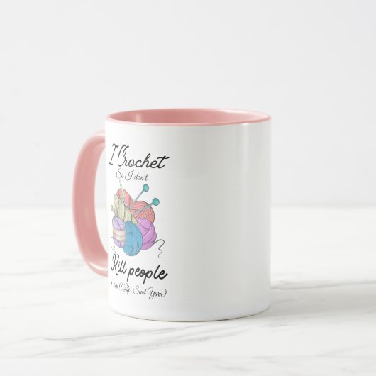 Funny I Crochet Save A Life Yarn Art Mok (Voorkant links)