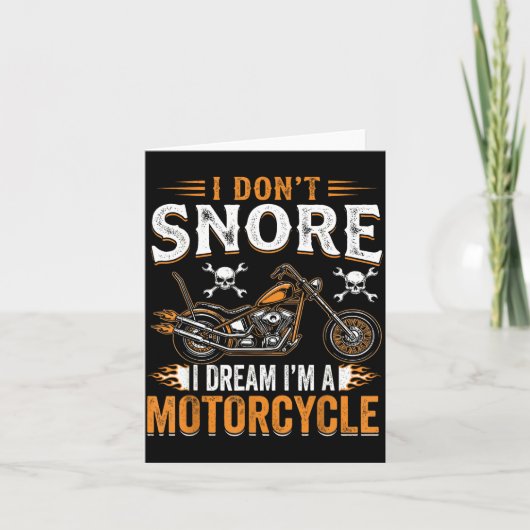 Funny I Don't Snore I Dream I'm A Motorcycle Biker Kaart (Voorkant)