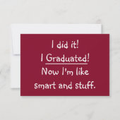 Funny I Graduated Graduated Party Invitation Kaart (Voorkant)
