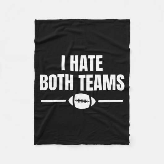 Funny I Hate Both Teams Football  Fleece Deken (Voorkant)