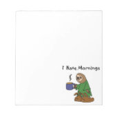 Funny I Hate Mornings Sloth Cartoon Notitieblok (Voorkant)
