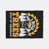 Funny I Hug Trees Chainsaw Logger Mountain Design Fleece Deken (Voorkant (Horizontaal))