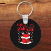 Funny I Like To Slide Inside Santa Ugly Christmas  Sleutelhanger (Voorkant)