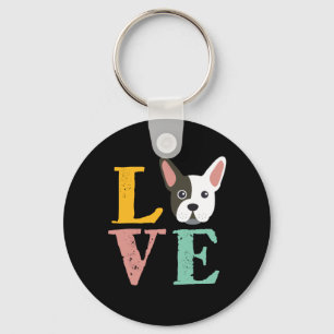 Funny I love French Bulldog I Heart my Hondenliefh Sleutelhanger