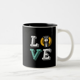 Funny I Love Miniature Schnauzer I Heart Hondenlie Tweekleurige Koffiemok