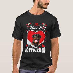 Funny I Love My Rottweiler Valentijn Hondenliefheb T-shirt