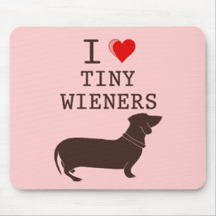 Funny I Love Tiny Wiener Dachshund Muismat