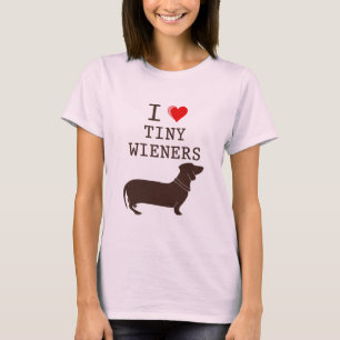Funny I Love Tiny Wiener Dachshund T-shirt
